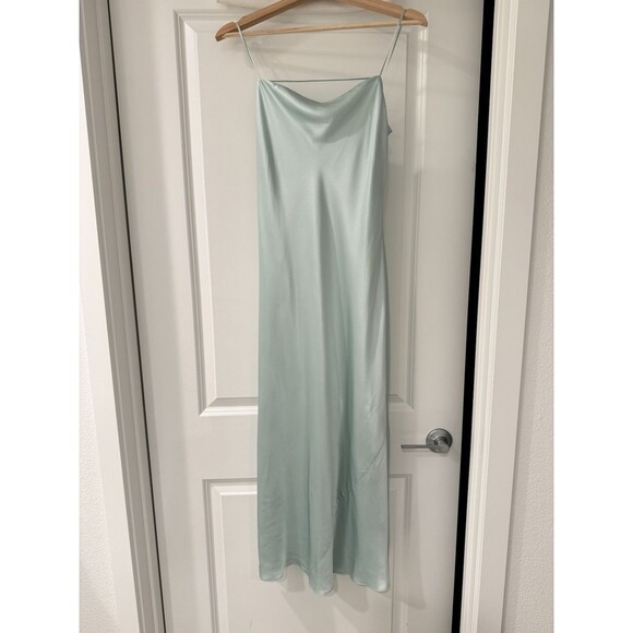 NWOT Reformation Cardi Silk Dress Elegant Mint Green Slip Dress Orig. $278 - Picture 7 of 14